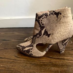 Loeffler Randal Snakeskin Ankle Booties